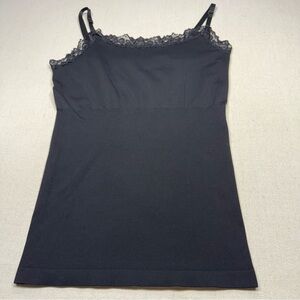 Black Lace Trim Camisole by Just One - Size 2X
